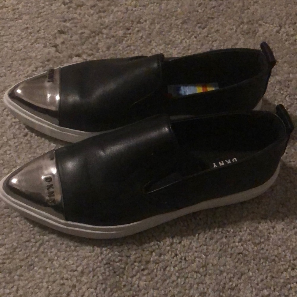 Black DKNY loafers